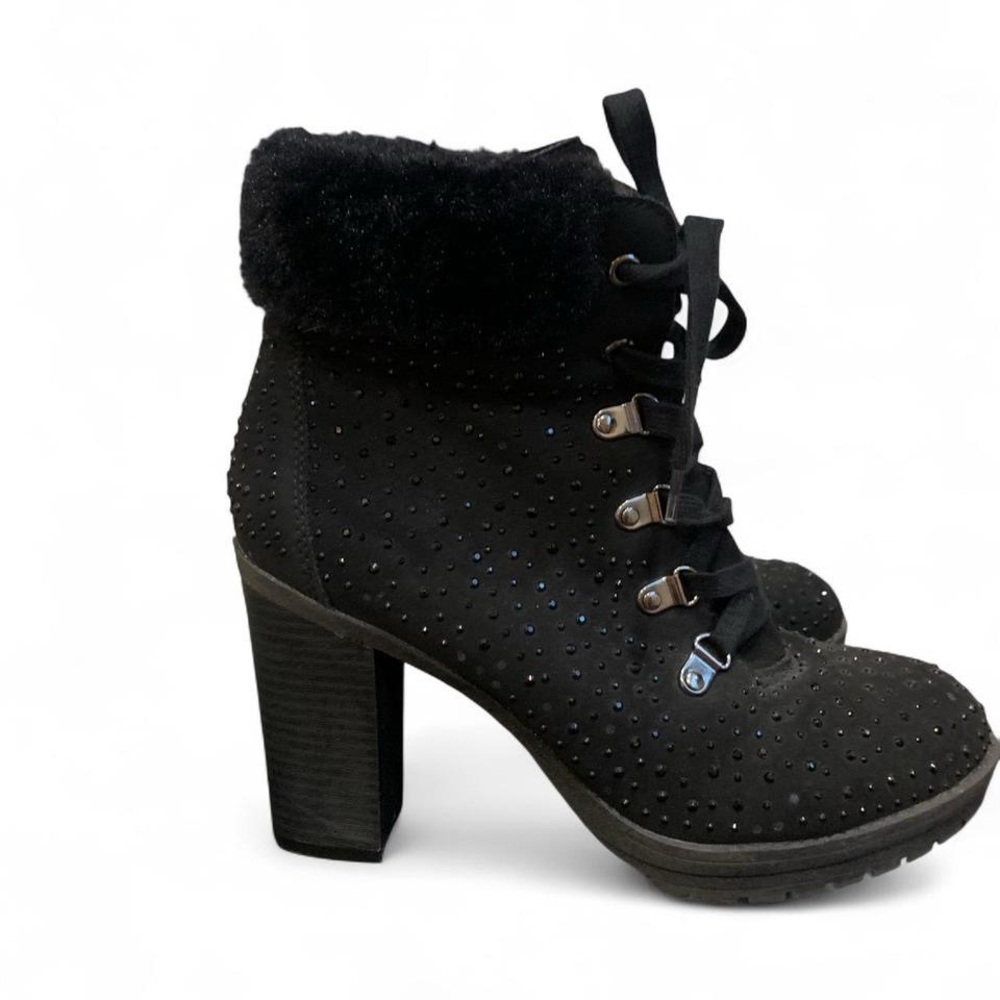 Black Studded High Heel Ankle Boots